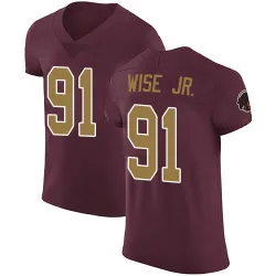 Washington Commanders Men's Elite Burgundy Alternate Vapor Untouchable Jersey (91 Deatrich Wise Jr.)