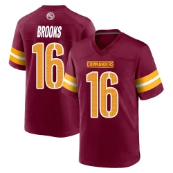 Washington Commanders Men's Game Burgundy Jersey (16 Ja'Corey Brooks)