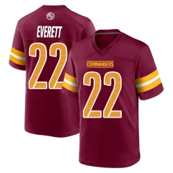 Washington Commanders Men's Game Burgundy Jersey (22 Deshazor Everett)
