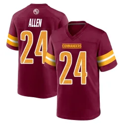 Washington Commanders Men's Game Burgundy Jersey (24 Kazmeir Allen)