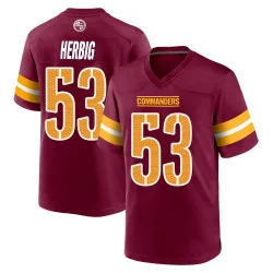 Washington Commanders Men's Game Burgundy Jersey (53 Nate Herbig)
