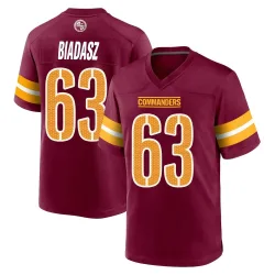 Washington Commanders Men's Game Burgundy Jersey (63 Tyler Biadasz)