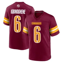 Washington Commanders Men's Game Burgundy Jersey (6 Noah Igbinoghene)