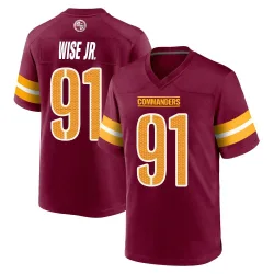 Washington Commanders Men's Game Burgundy Jersey (91 Deatrich Wise Jr.)