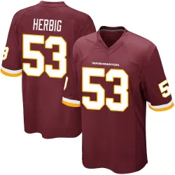 Washington Commanders Men's Game Burgundy Team Color Jersey (53 Nate Herbig)