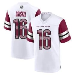 Washington Commanders Men's Game White Jersey (16 Jeff Driskel)