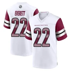Washington Commanders Men's Game White Jersey (22 Deshazor Everett)