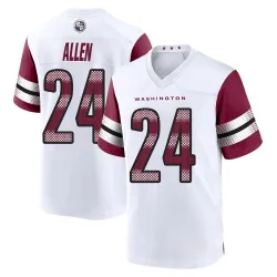 Washington Commanders Men's Game White Jersey (24 Kazmeir Allen)