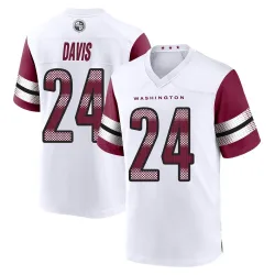 Washington Commanders Men's Game White Jersey (24 Michael Davis)