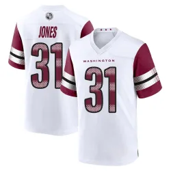 Washington Commanders Men's Game White Jersey (31 Jonathan Jones)