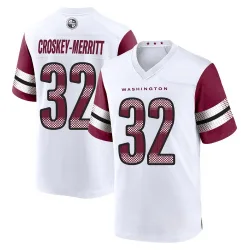 Washington Commanders Men's Game White Jersey (32 Jacory Croskey-Merritt)