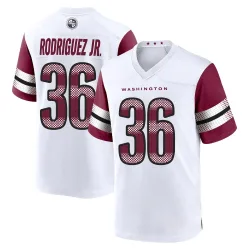 Washington Commanders Men's Game White Jersey (36 Chris Rodriguez Jr.)