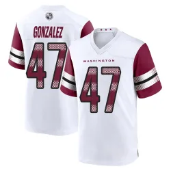 Washington Commanders Men's Game White Jersey (47 Zane Gonzalez)