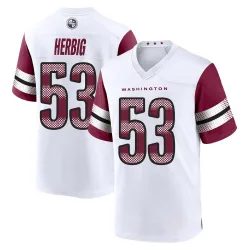 Washington Commanders Men's Game White Jersey (53 Nate Herbig)
