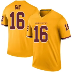 Washington Commanders Men's Legend Gold Color Rush Jersey (16 Matt Gay)