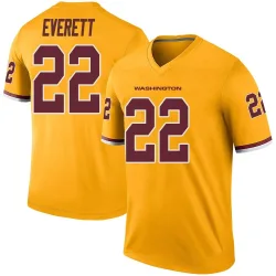 Washington Commanders Men's Legend Gold Color Rush Jersey (22 Deshazor Everett)