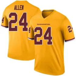 Washington Commanders Men's Legend Gold Color Rush Jersey (24 Kazmeir Allen)