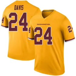 Washington Commanders Men's Legend Gold Color Rush Jersey (24 Michael Davis)