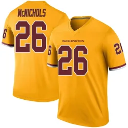 Washington Commanders Men's Legend Gold Color Rush Jersey (26 Jeremy McNichols)