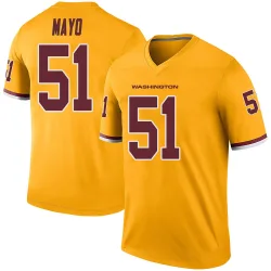 Washington Commanders Men's Legend Gold Color Rush Jersey (51 David Mayo)