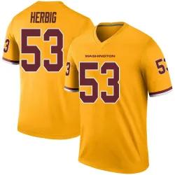 Washington Commanders Men's Legend Gold Color Rush Jersey (53 Nate Herbig)