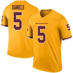 Washington Commanders Men's Legend Gold Color Rush Jersey (5 Jayden Daniels)