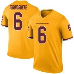 Washington Commanders Men's Legend Gold Color Rush Jersey (6 Noah Igbinoghene)