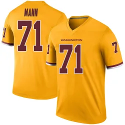 Washington Commanders Men's Legend Gold Color Rush Jersey (71 Charles Mann)