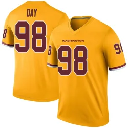 Washington Commanders Men's Legend Gold Color Rush Jersey (98 Sheldon Day)