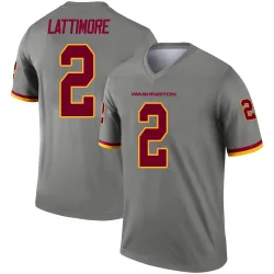 Washington Commanders Men's Legend Gray Inverted Jersey (2 Marshon Lattimore)