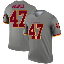 Washington Commanders Men's Legend Gray Inverted Jersey (47 Robert McDaniel)