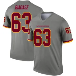 Washington Commanders Men's Legend Gray Inverted Jersey (63 Tyler Biadasz)