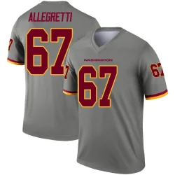 Washington Commanders Men's Legend Gray Inverted Jersey (67 Nick Allegretti)