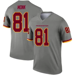 Washington Commanders Men's Legend Gray Inverted Jersey (81 Art Monk)