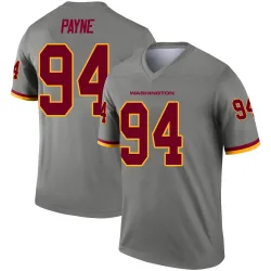Washington Commanders Men's Legend Gray Inverted Jersey (94 Daron Payne)