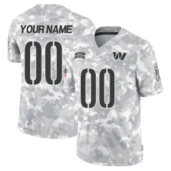 Washington Commanders Men's Limited Arctic Camo 2024 Salute to Service Jersey (00 Custom)