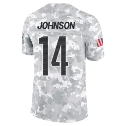 Washington Commanders Men's Limited Arctic Camo 2024 Salute to Service Jersey (14 Josh Johnson)