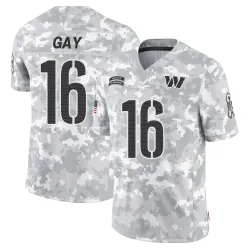Washington Commanders Men's Limited Arctic Camo 2024 Salute to Service Jersey (16 Matt Gay)