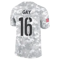 Washington Commanders Men's Limited Arctic Camo 2024 Salute to Service Jersey (16 Matt Gay)