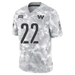 Washington Commanders Men's Limited Arctic Camo 2024 Salute to Service Jersey (22 Car'lin Vigers)