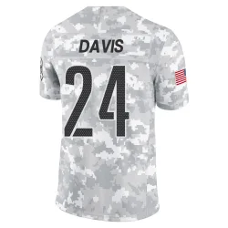 Washington Commanders Men's Limited Arctic Camo 2024 Salute to Service Jersey (24 Michael Davis)