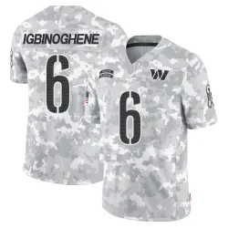 Washington Commanders Men's Limited Arctic Camo 2024 Salute to Service Jersey (6 Noah Igbinoghene)