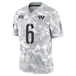 Washington Commanders Men's Limited Arctic Camo 2024 Salute to Service Jersey (6 Noah Igbinoghene)