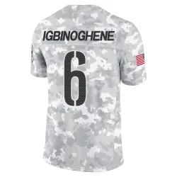 Washington Commanders Men's Limited Arctic Camo 2024 Salute to Service Jersey (6 Noah Igbinoghene)