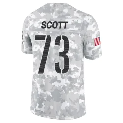 Washington Commanders Men's Limited Arctic Camo 2024 Salute to Service Jersey (73 Trent Scott)