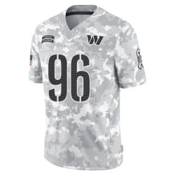 Washington Commanders Men's Limited Arctic Camo 2024 Salute to Service Jersey (96 Jalyn Holmes)