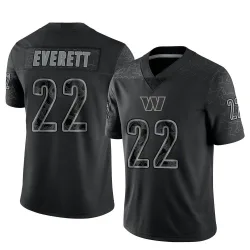 Washington Commanders Men's Limited Black Reflective Jersey (22 Deshazor Everett)