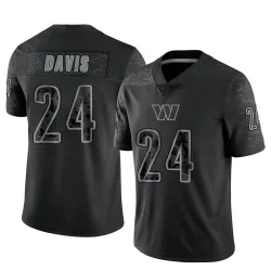 Washington Commanders Men's Limited Black Reflective Jersey (24 Michael Davis)