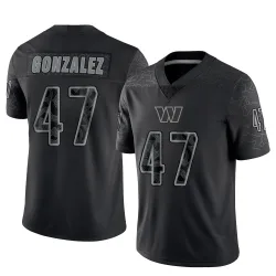 Washington Commanders Men's Limited Black Reflective Jersey (47 Zane Gonzalez)