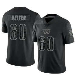 Washington Commanders Men's Limited Black Reflective Jersey (60 Michael Deiter)